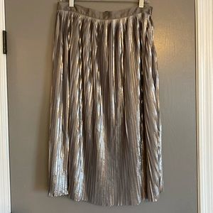 BANANA REPUBLIC metallic pleated midi skirt - 8